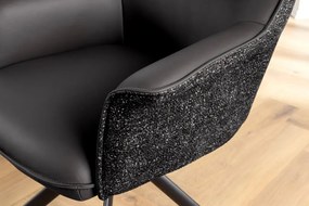 Set 2 scaune Pivotante, Piele Naturala LE GRAND negru