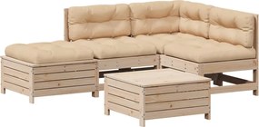 vidaXL Set mobilier de grădină cu perne, 5 piese, lemn masiv de pin