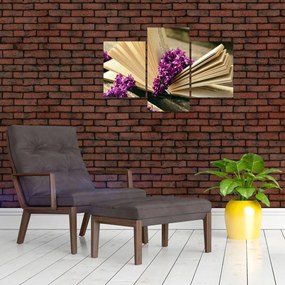 Tablou cu cartea și lavanda (90x60 cm)