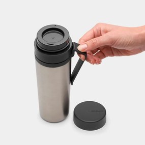 Sticla thermos Brabantia Make&Take 1008487, 500 ml, Pereti dubli, Fara BPA, Argintiu/gri închis