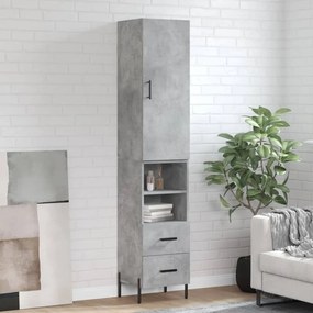 vidaXL Dulap înalt, gri beton, 34,5x34x180 cm, lemn prelucrat