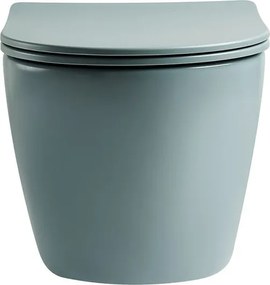 Set vas wc suspendat, verde turcoaz, mat, rimles , capac softclose, Rotund, Foglia Oslo Turcoaz