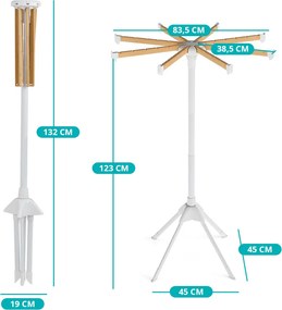 Uscător pliabil cu umerașe