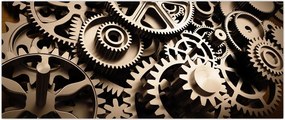 Tablou - Piese de ceas (120x50 cm)
