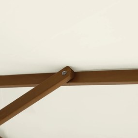 Outsunny Umbrelă Rotundă de Grădină din Bambus și Poliester 2.5x2.3m Crem/Alb | Aosom Romania