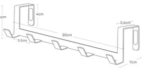 Cuier de ușă alb din metal 30 cm Tower – YAMAZAKI