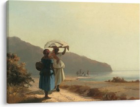 Tablou - Camille Pissarro, Two Women Chatting by the Sea, St. Thomas, reproducere (70x50 cm)