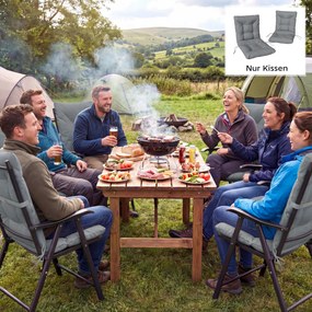 Outsunny Pernă de exterior cu spătar și chingi, saltea hidrofugă pentru interior și exterior, Gri deschis | Aosom Romania