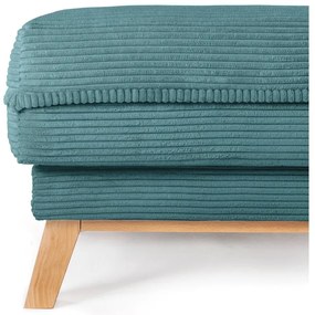 Taburet turcoaz cu tapițerie din catifea reiată Tori – Bonami Selection
