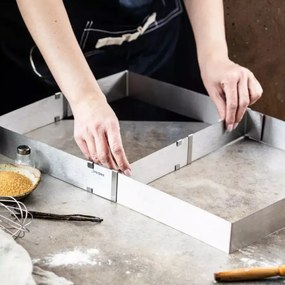 Resigilat: Forma de copt Kinghoff KH 1907, Reglabila 27,5-52,4 cm, Otel inoxidabil, Argintiu