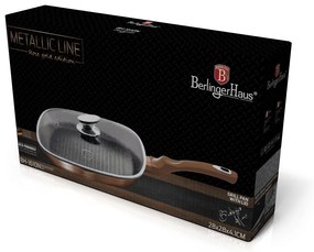 RESIGILAT - Tigaie grill marmorata cu capac, 28 cm Rose Gold Berlinger Haus BH 1610N