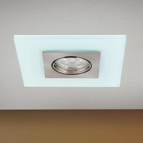 Spot incastrabil tavan directionabil cu sticla decorativa CLASA crom satin/alb