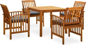 vidaXL Set mobilier de grădină cu perne, 5 piese, lemn masiv de acacia