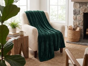 Patura din microplus SOFT, verde inchis Dimensiune: 160 x 200 cm