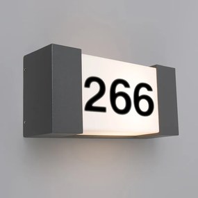 Aplica de exterior antracit cu număr de casă IP54 - Tide H