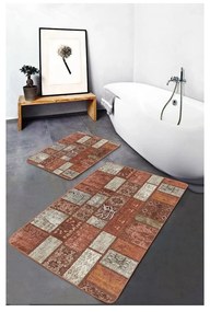 Covorașe de baie maro 2 buc. din catifea 60x100 cm – Mila Home