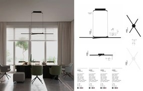 Lustra suspendata LED CCT design modern AKRO negru