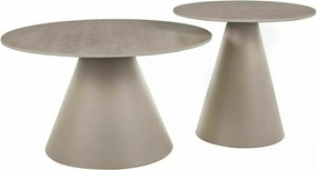 Set 2 măsuțe cafea HILL II, bej/cașmir, ceramică/metal