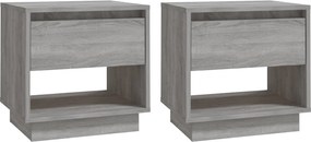 vidaXL Noptiere, stejar gri sonoma, 2 buc., 45x34x44 cm, PAL