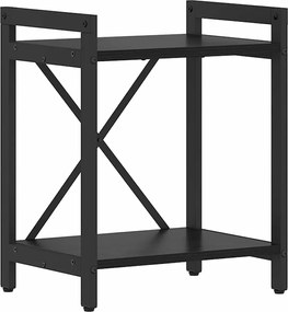 vidaXL Raft pentru cărți Stejar Negru 40 x 30 x 50 cm Lemn compozit