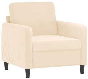 349031 vidaXL Canapea de o persoană, crem, 60 cm, catifea