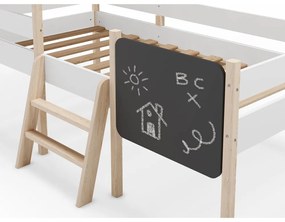 Pat pentru copii alb de tip casă/înalt din lemn de pin 90x190 cm Mint – Marckeric