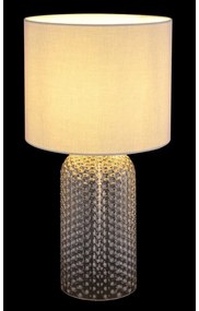 Lampa de masa cu baza din sticla gri abajur textil gri SOFIA