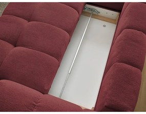 Colțar burgundy extensibil/cu spațiu de depozitare cu tapițerie din chenille (cu colț pe partea stângă/în formă de ”L”) Everest – Bobochic Paris