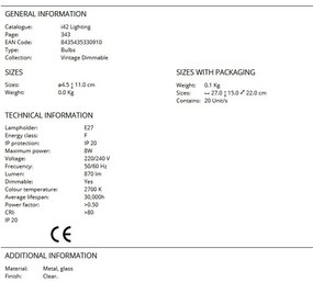 Bec LED Vintage E27 dimabil T45 8W