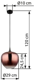 Pendul design modern MAXY negru/cupru