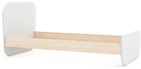 Pat pentru copii alb cu aspect de lemn de pin cu somieră 90x190 cm Esteban – Marckeric