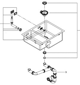 GROHE 31576SD1 - Chiuvetă de bucătărie K700U 595 × 450 mm, inox