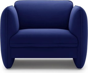 Fotoliu albastru cu tapițerie din catifea Georgia – Micadoni