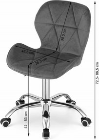 OFERTA Scaun de birou gri AVOLA VELVET II. calitate