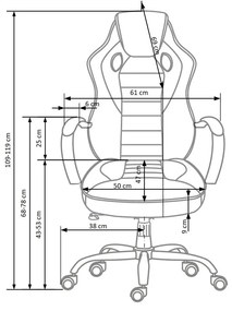 Fotoliu de birou Scroll, negru/rosu