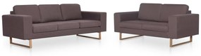 276866 vidaXL Set de canapele, 2 piese, gri taupe, material textil