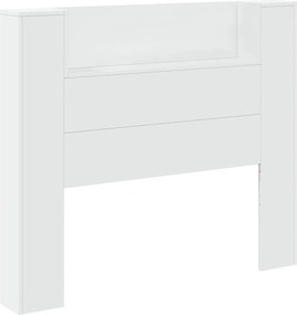vidaXL Tăblie cap cu raft Alb 120 x 16,5 x 103,5 cm Lemn compozit