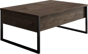 Masuta cafea Luxe, nuc/negru, PAL/metal, 90x60x40 cm