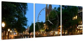 Tabou orașului istoric nocturn (cu ceas) (90x30 cm)