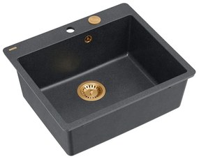 Chiuveta compozit Quadron Unique Morgan 110 negru diamant - cupru 57x50 cm