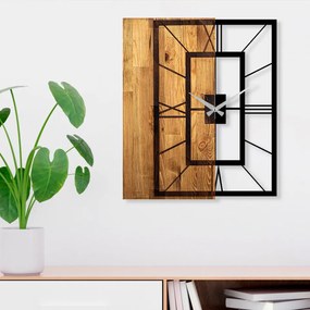 Ceas Decorativ de Perete Wooden Clock 37, Lemn / Metal