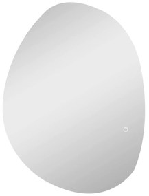 HOMCOM Oglindă de Baie LED cu Comutator Tactil Inteligent și  Intensitate Reglabilă, 80x5x60 cm, Argintiu | Aosom Romania