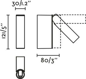 Aplica cu reader LED directionabil stil minimalist CRONOS alb