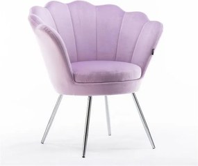 Fotoliu FREY Heather din Catifea cu Picioare Chrom