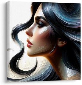 Tablou profil elegant cu păr colorat