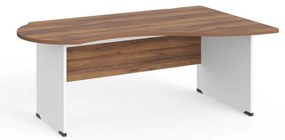 Birou de colt Manager 180 x 120 cm, dreapta, nuca warmia / alb