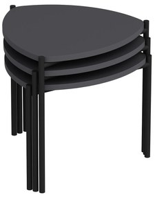 Set măsuțe de cafea Lena 3 (Antracit). 1073000