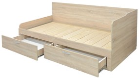 Canapea extensibilă Menetas (Stejar nisipiu + gri maro) (cu somieră și saltea) (cu sp. depozitare). 1098582