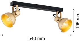 Spot LENORA 2xE14/7W/230V negru/auriu Argon 7144
