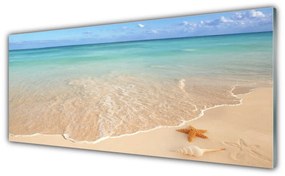 Tablou pe sticla Sea Beach Peisaj Starfish Albastru Maro